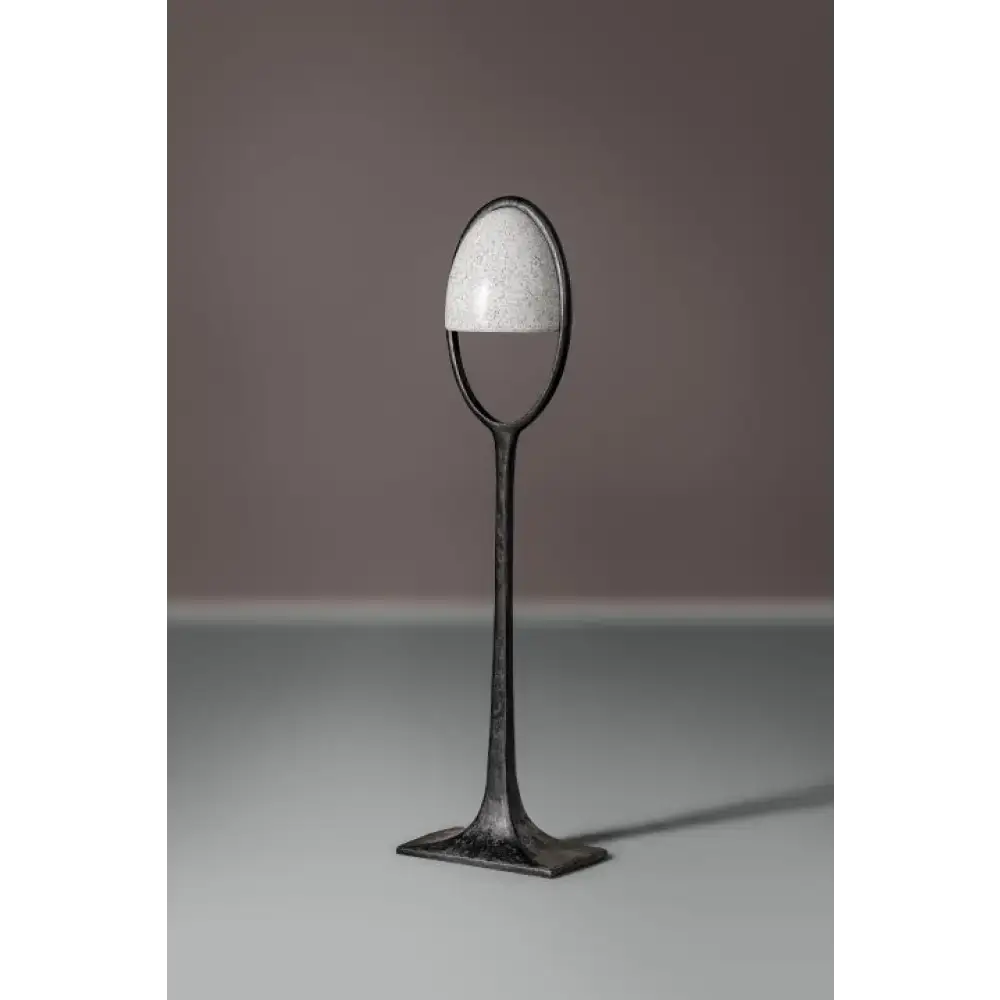 Sculptural Eggshell Floor Lamp – Artisan Brass Base | Modern Lighting - Cupola - Lamps