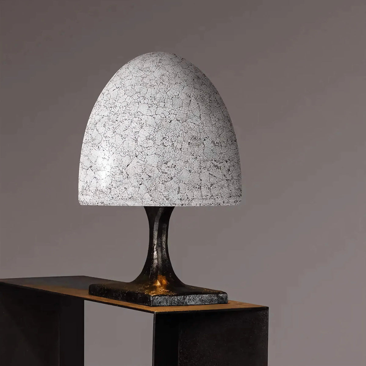 Gold Brass Table Lamp for Living Room and Bedroom | Textured Dome Shade Mid Century Modern Sculptural Casalola Lights