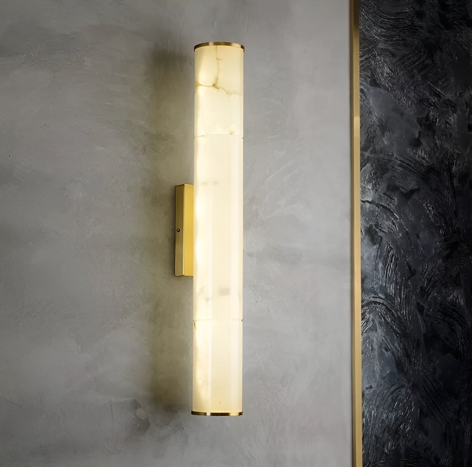 Cylindrical Natural Marble Led Wall Lights for Living Room Bedroom Bathroom - Sconces