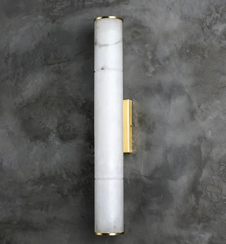 Cylindrical Natural Marble Led Wall Lights for Living Room Bedroom Bathroom - Sconces