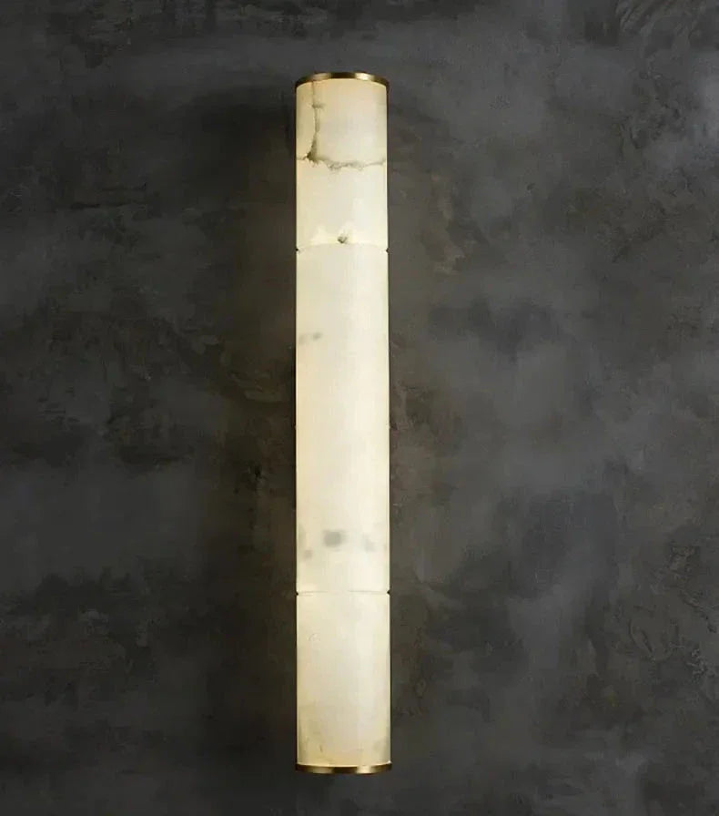 Cylindrical Natural Marble Led Wall Lights for Living Room Bedroom Bathroom - Sconces
