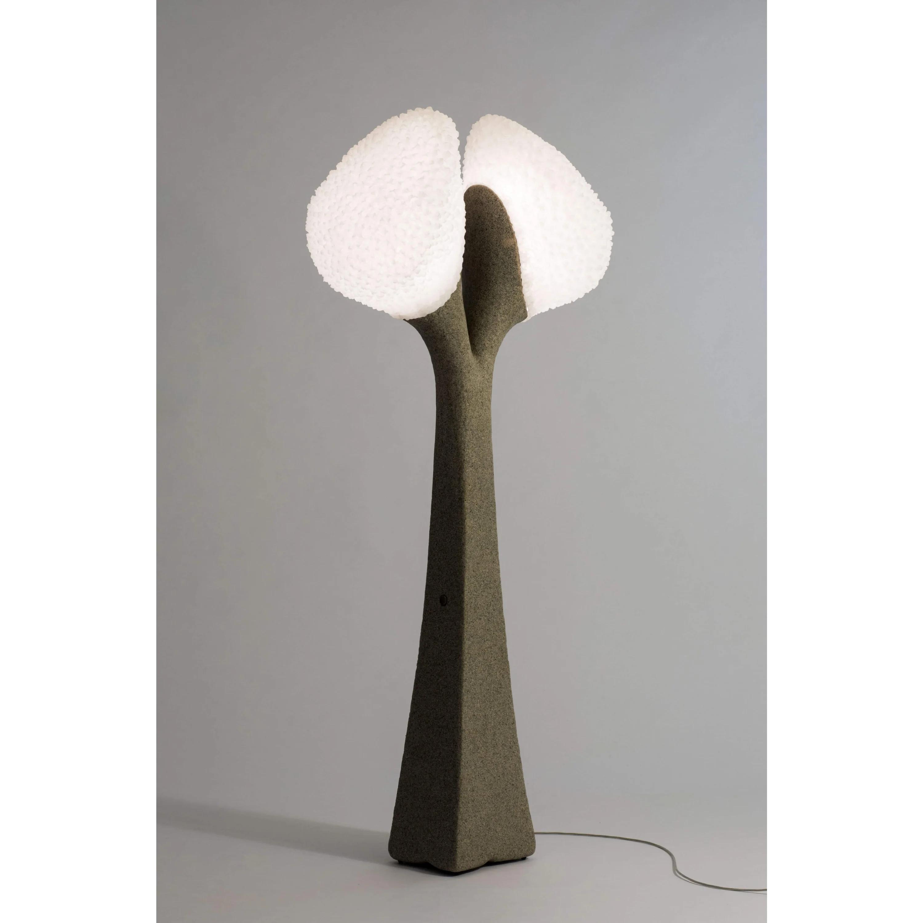 Sculptural Concrete Floor Lamp | Modern Artisanal Lighting Dark Double Head