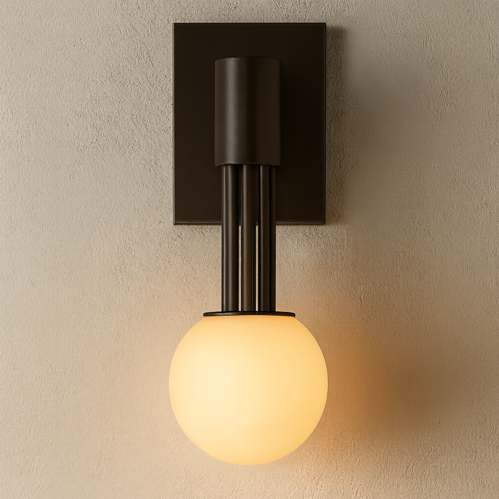 Alabaster Globe Wall Sconce – 3000k Dark Bronze Stainless Steel Light for Bedroom Hallway or Vanit Casalolalights