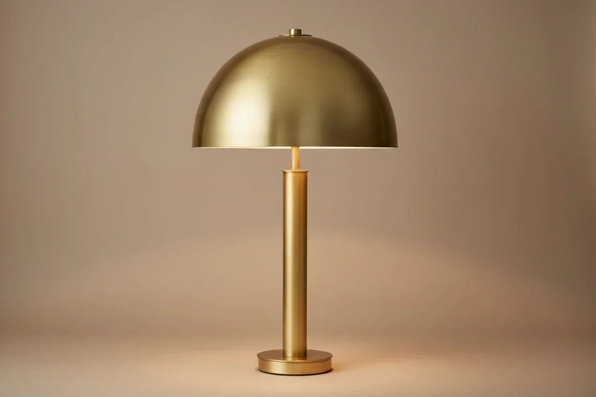 Black Dome Table Lamp for Living Room and Bedroom | Modern Minimalist Metal Console Dimmable Option Casalola Lights