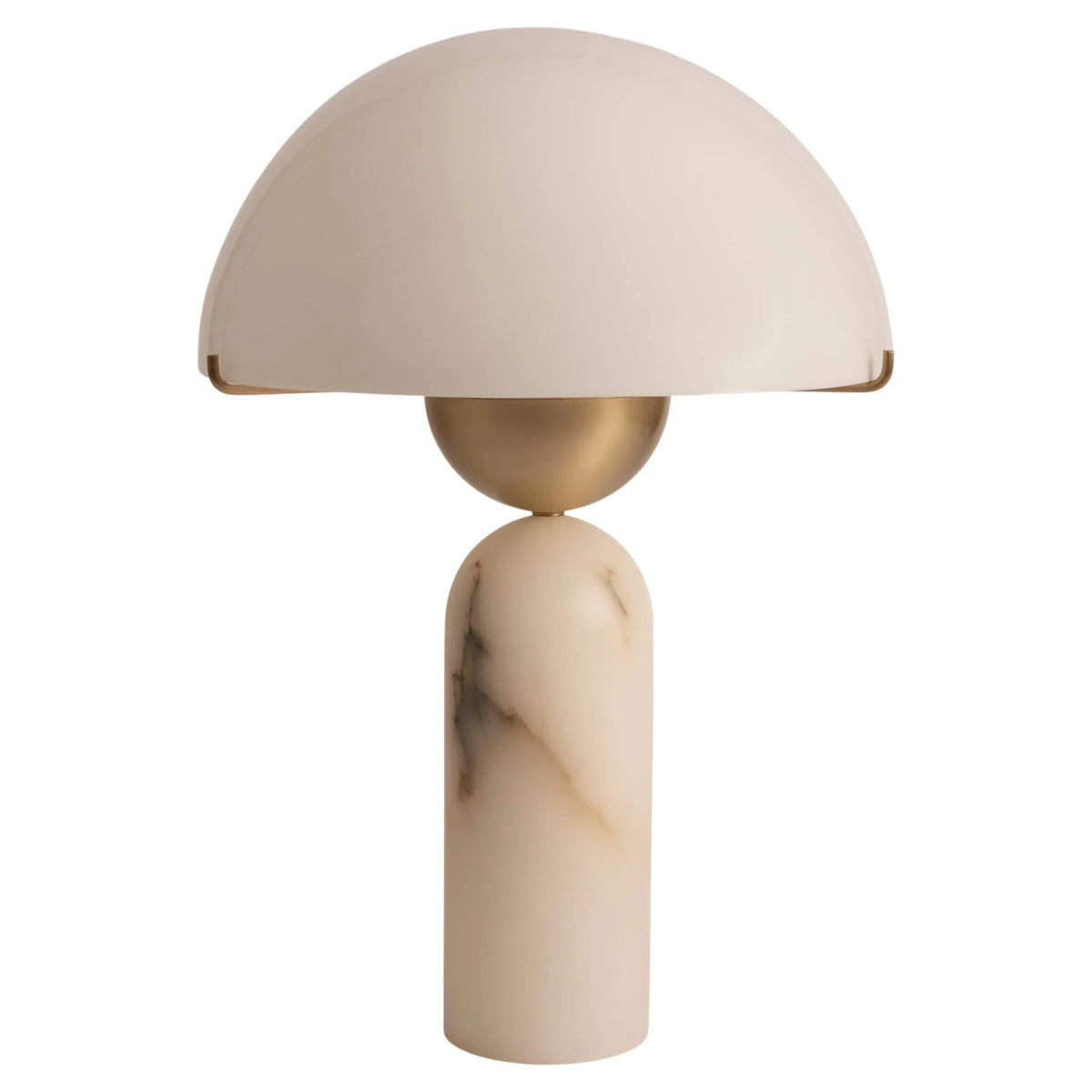 Marble and Brass Table Lamp for Bedroom Living Room | White Dome Shade Bedside Mid Century Modern Casalola Lights