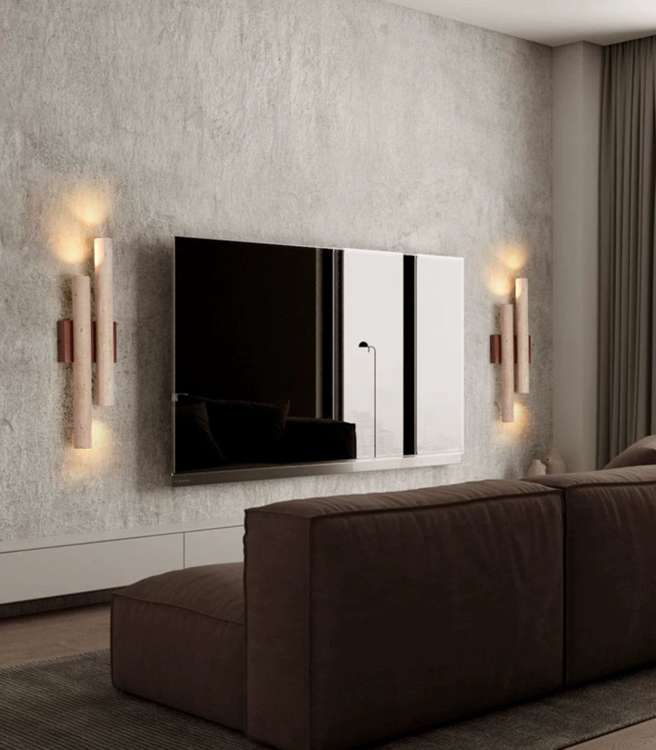 Double Marble Decorative Wall Lamps for Wabi-sabi Interiors - Sconces