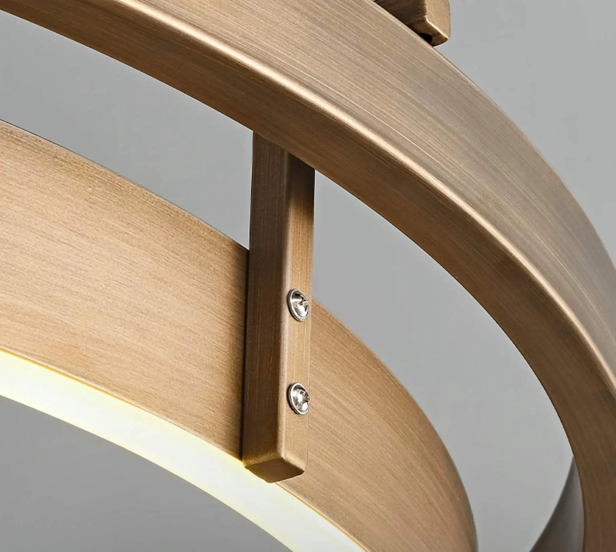 Double Ring Led Chandelier for Foyer or Living Room | Brushed Brass Finish 60 to 100 Cm (24 39 In) Casalola Lights