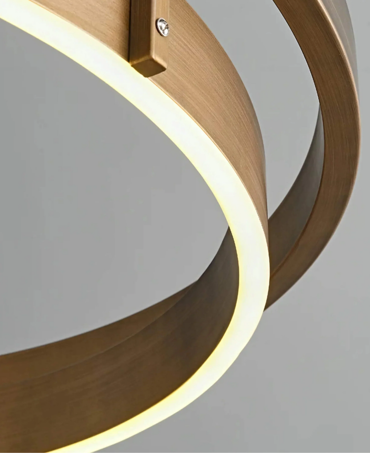 Double Ring Led Chandelier for Foyer or Living Room | Brushed Brass Finish 60 to 100 Cm (24 39 In) Casalola Lights