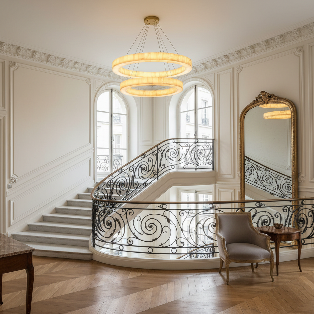 DVOSTRUKI OKRUGLI MRAMORNI LUSTERI | CLVC0211