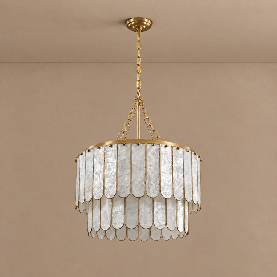 Double Round Shell Chandelier