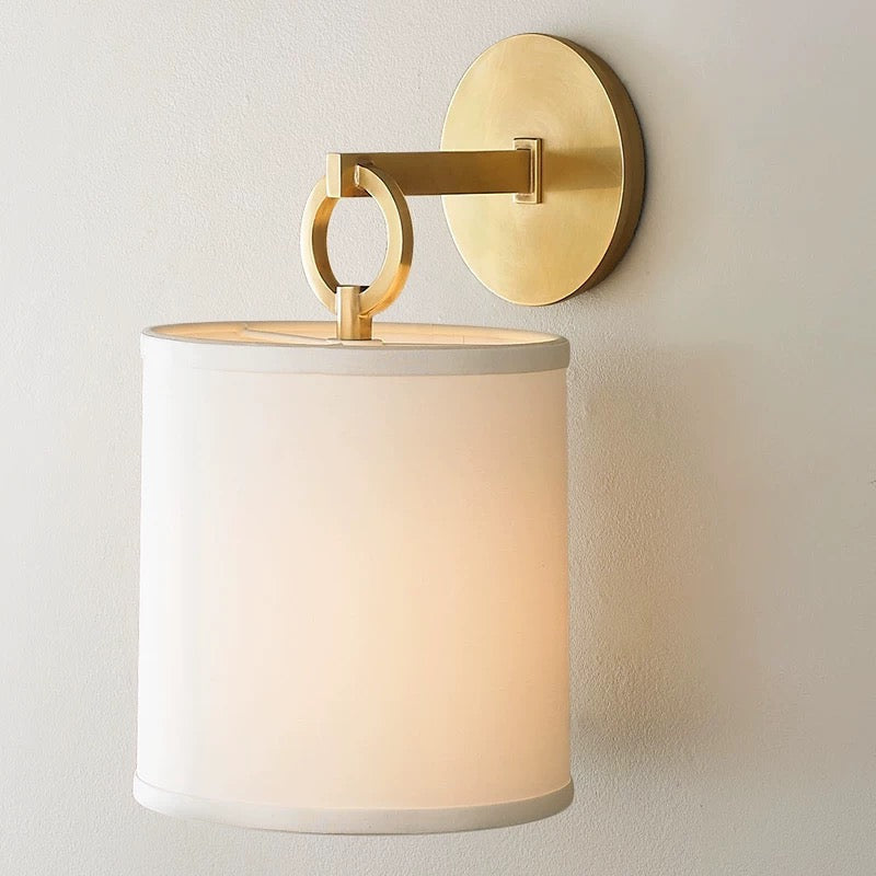Copper Wall Sconce with Fabric Shade – Casalola Bedroom Hallway & Living Room Light Casalolalights Luxury Lamps