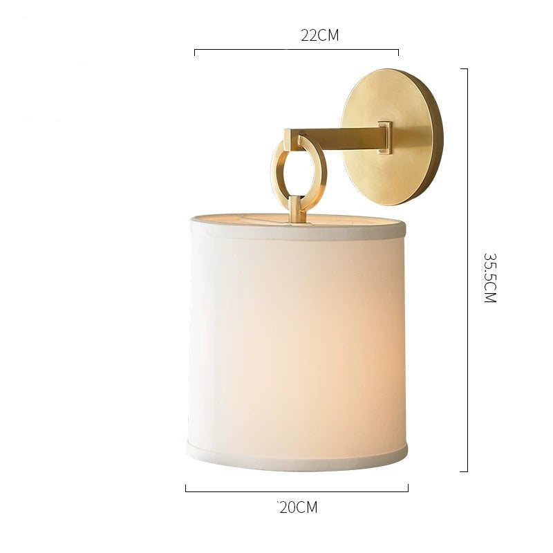 Copper Wall Sconce with Fabric Shade – Casalola Bedroom Hallway & Living Room Light Casalolalights Luxury Lamps