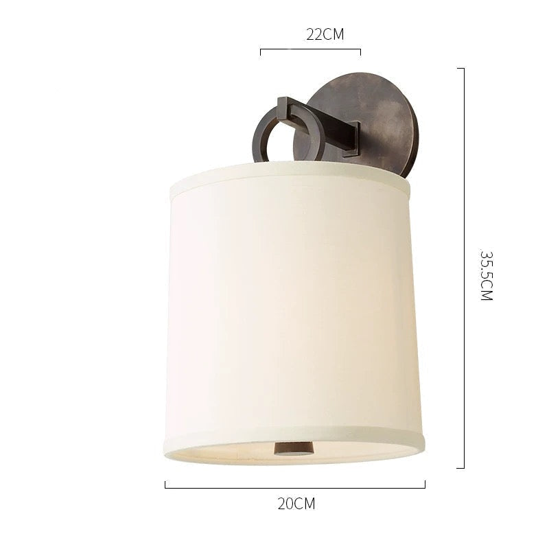 Copper Wall Sconce with Fabric Shade – Casalola Bedroom Hallway & Living Room Light Casalolalights Luxury Lamps