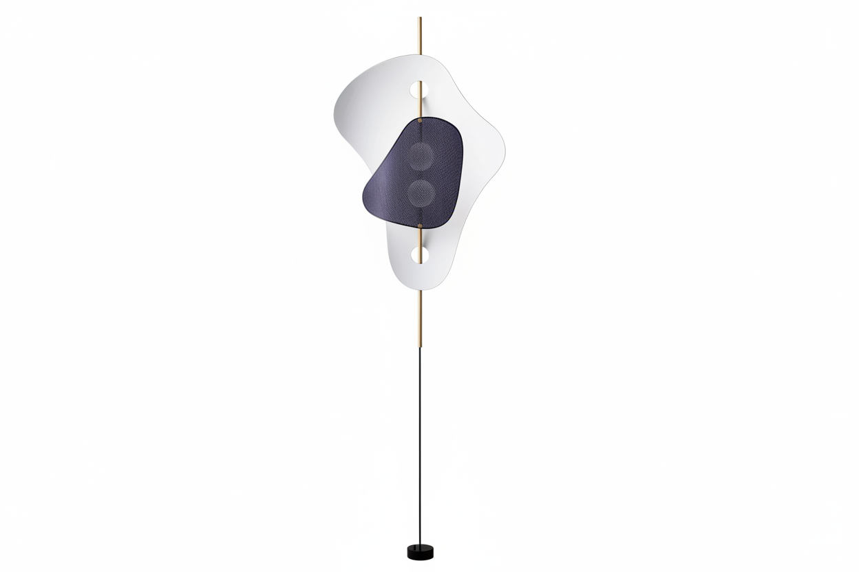 Sculptural Table Lamp 55cm | Polished Steel Geometric Accent Dual Dimmable Light Living Room & Office Casalolalights