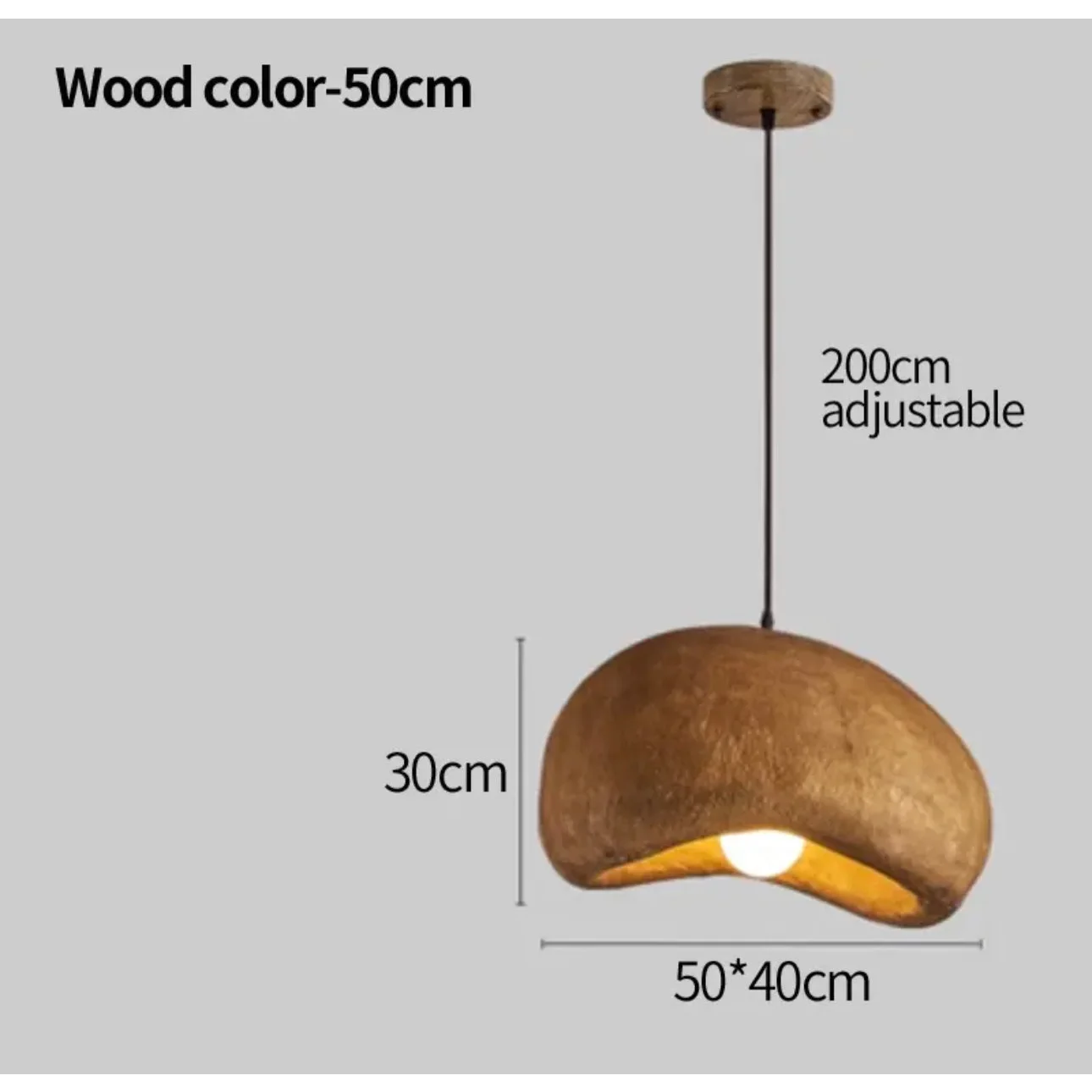 Japandi Brown Ceramic Pendant Lamp for Living Room Kitchen Bedroom | Minimalist Hanging