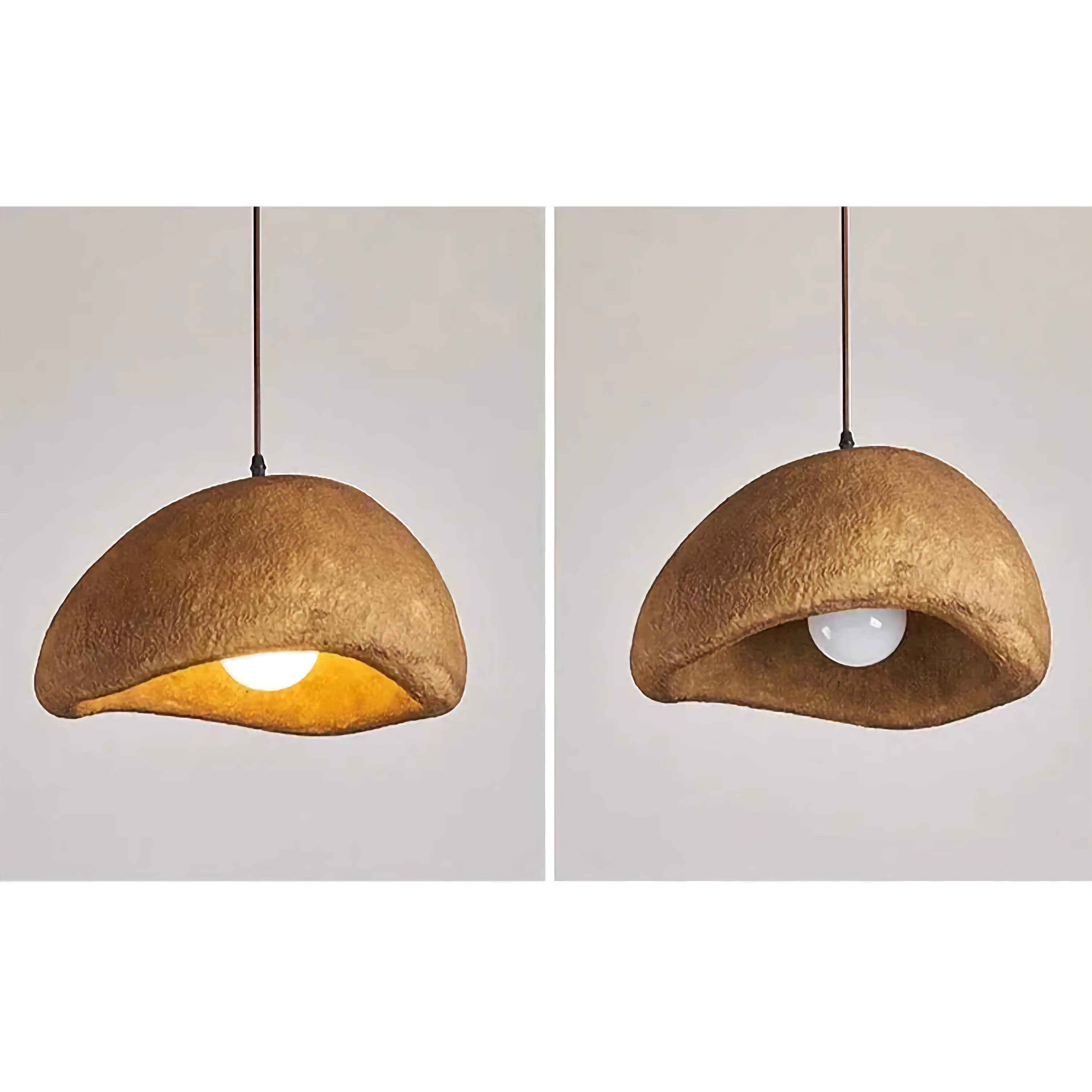 Japandi Brown Ceramic Pendant Lamp for Living Room Kitchen Bedroom | Minimalist Hanging