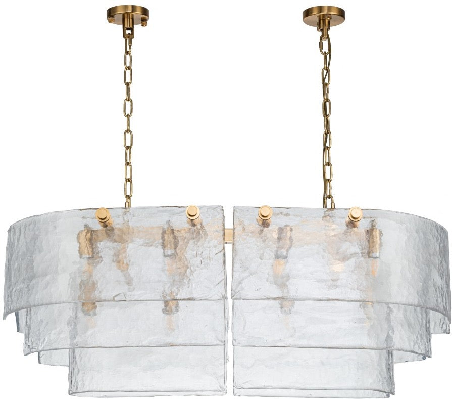 Frosted Glass Statement Chandelier Art Deco Luxury Dining Room and Entryway Ceiling Light Eclat Collection