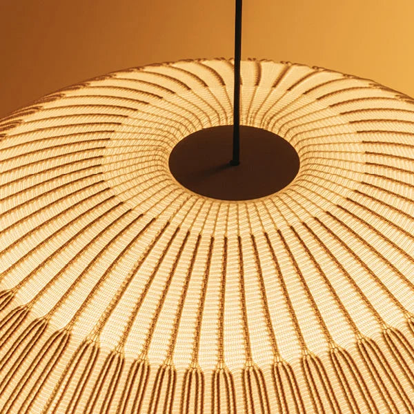 Ecru Knitting Fabric Pendant Lamp for Living Room Bedroom Restaurants