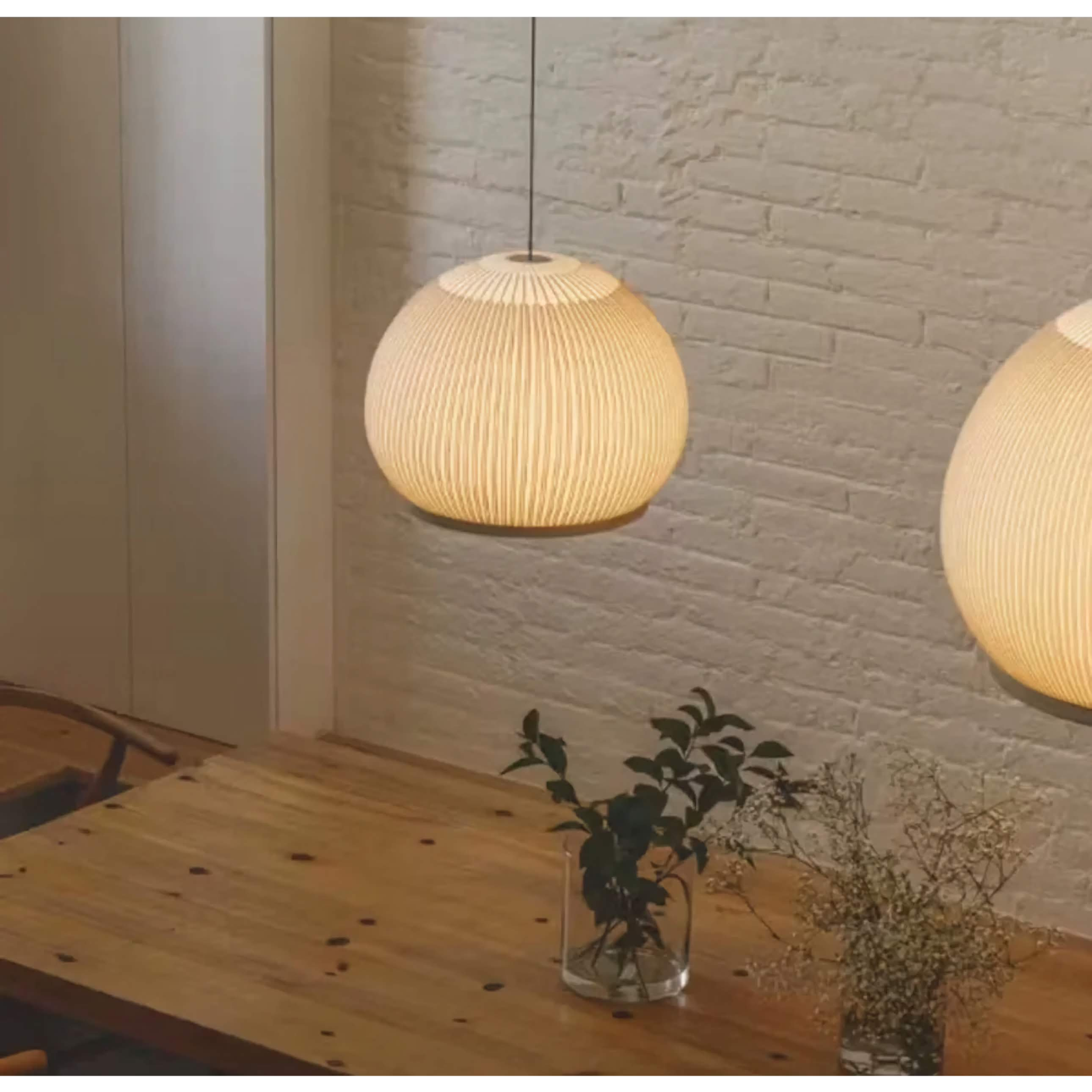 Ecru Knitting Fabric Pendant Lamp for Living Room Bedroom Restaurants