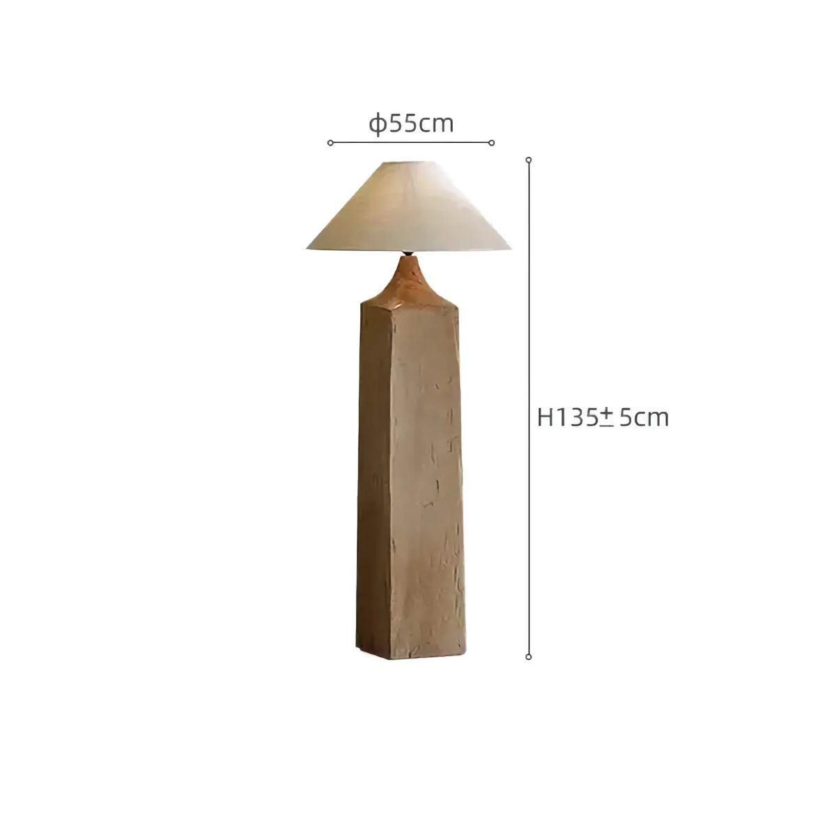 Solid Wood Floor or Table Lamp Fabric Shade | 135cm 50cm E26/e27 Dimmable Option Casalola Lights Luxury Lamps