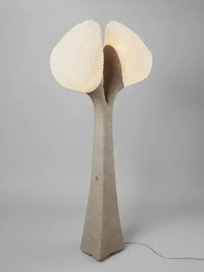 Sculptural Concrete Floor Lamp | Modern Artisanal Lighting - Double Head - Lamps