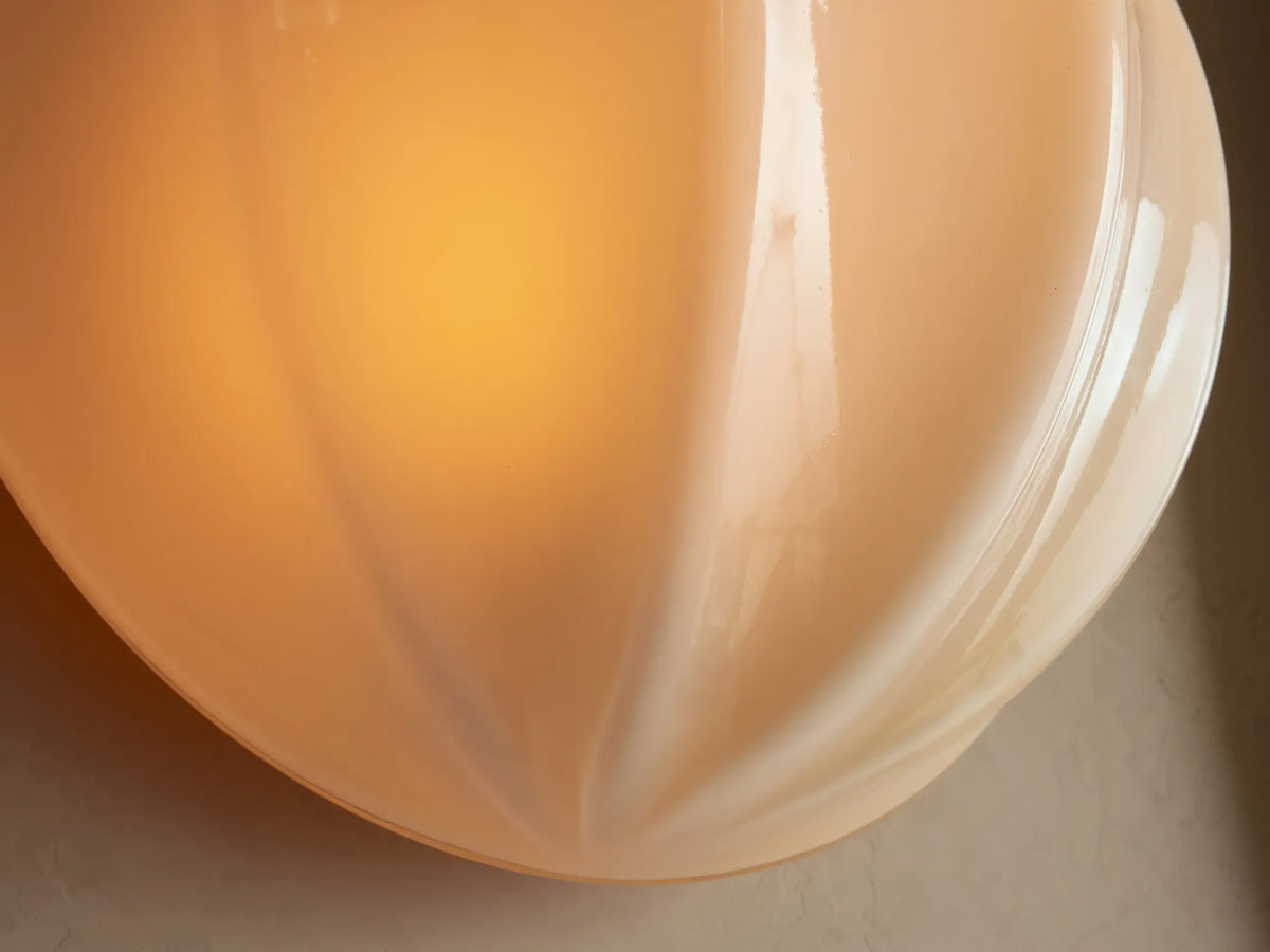 Cream Ribbed Glass Wall Sconce | Brass | Fede Casalola Lights Luxury Lamps for Interior Designers
