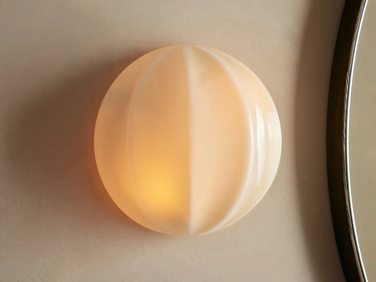 Cream Ribbed Glass Wall Sconce | Brass | Fede Casalola Lights Luxury Lamps for Interior Designers