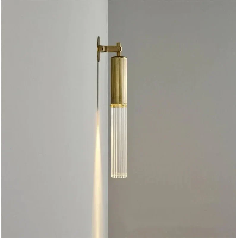 Flume Modern Brass and Glass Vintage Wall Sconces – Cylindrical Led Light Casalolalights Luxury Lamps for Interior
