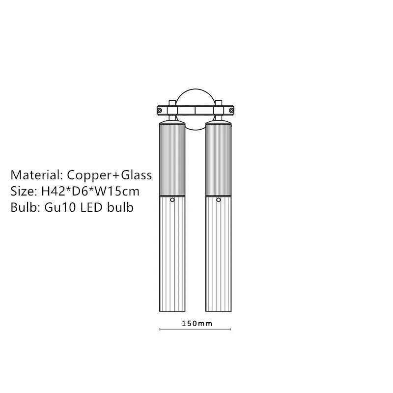 Flume Modern Brass and Glass Vintage Wall Sconces – Cylindrical Led Light Casalolalights Luxury Lamps for Interior