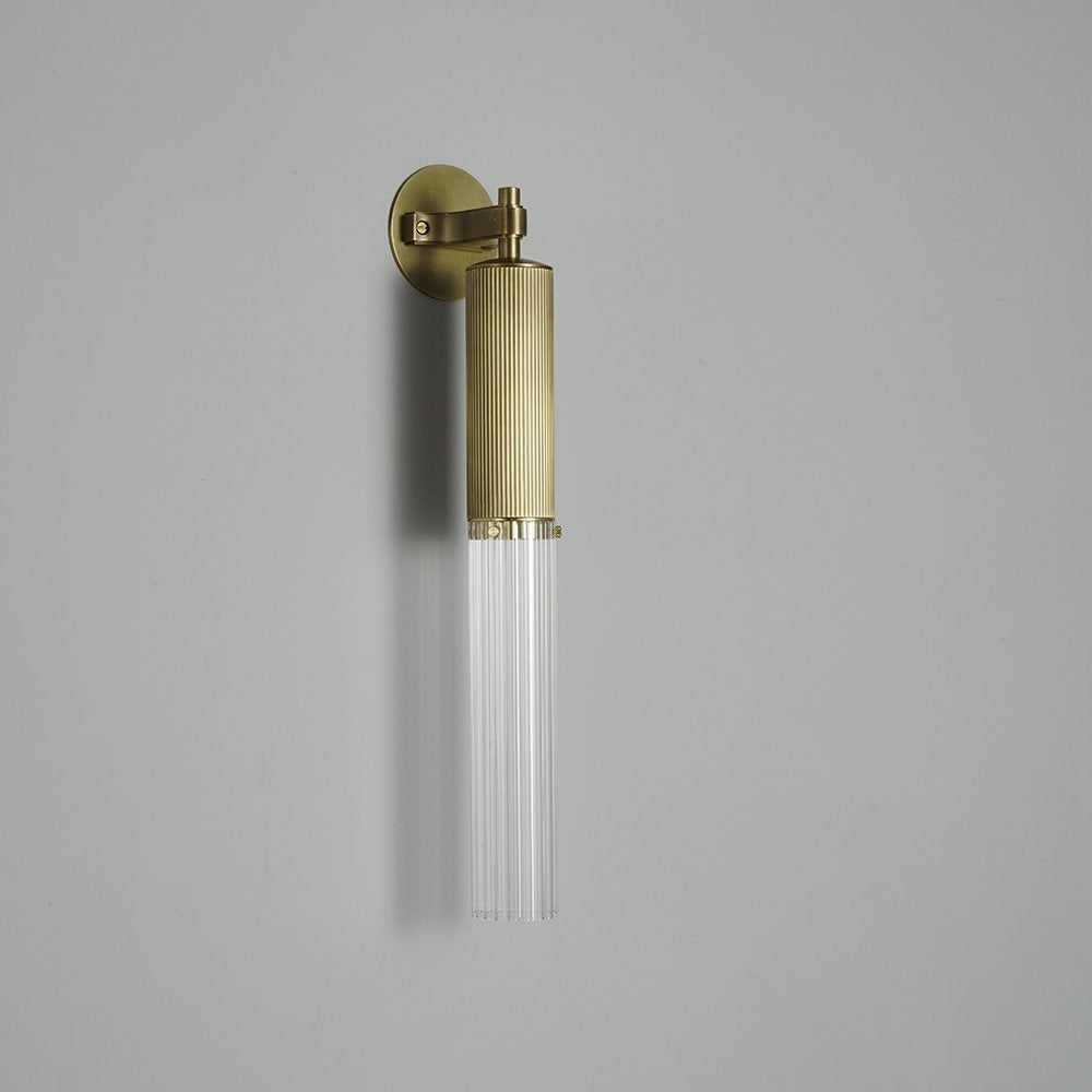 Flume Modern Brass and Glass Vintage Wall Sconces – Cylindrical Led Light