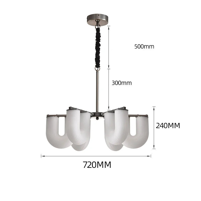 Modern Sculptural Pendant Light | Fluted Glass Ceiling Chandelier