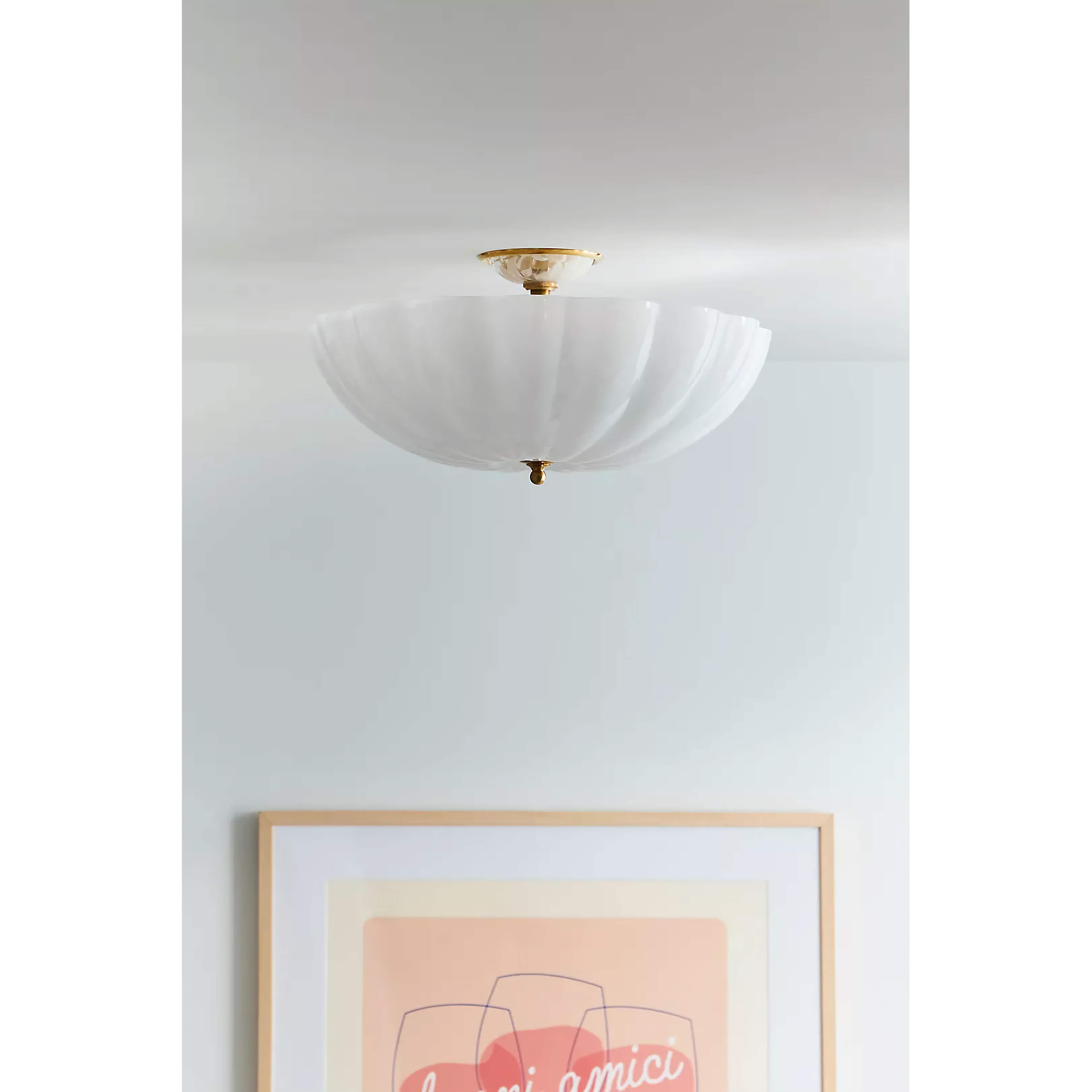FROSTED GLASS BOWL SEMI-FLUSH MOUNT | CLVBG021SM