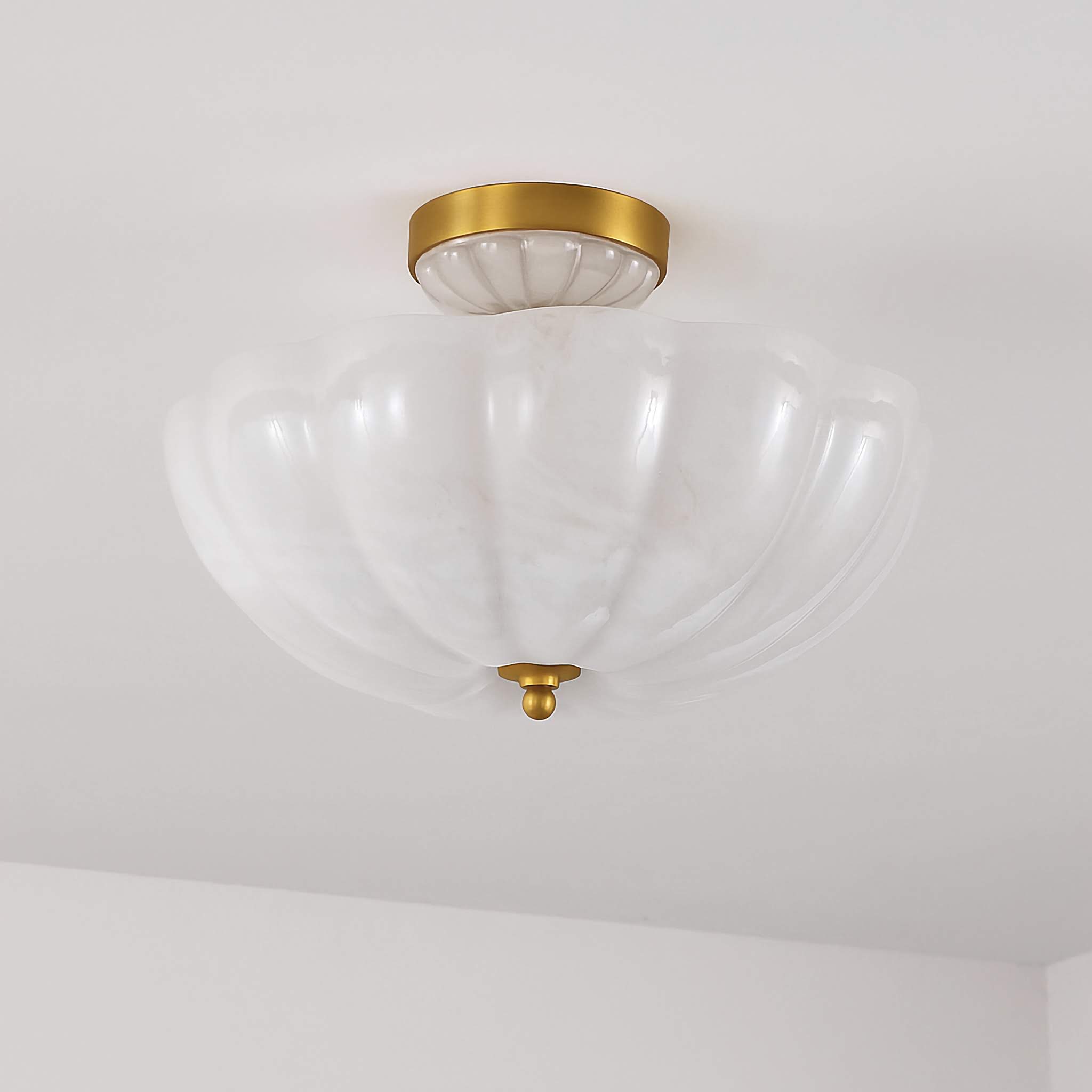 FROSTED GLASS BOWL SEMI-FLUSH MOUNT | CLVBG021SM