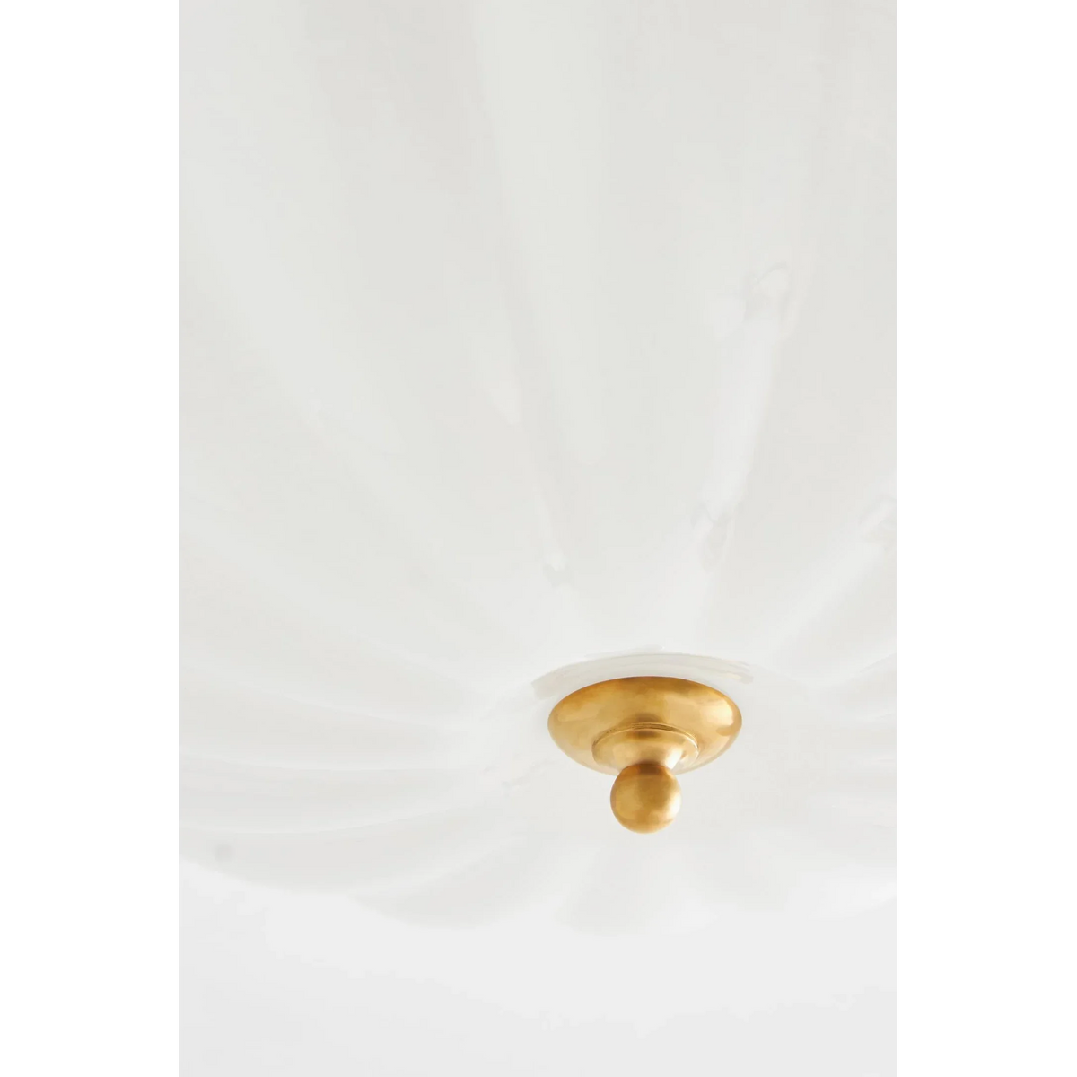 Frosted Glass Semi Flush Mount Ceiling Light for Dining Room | Brass Chains 16 or 21 Inch Scalloped Rim Casalola Lights