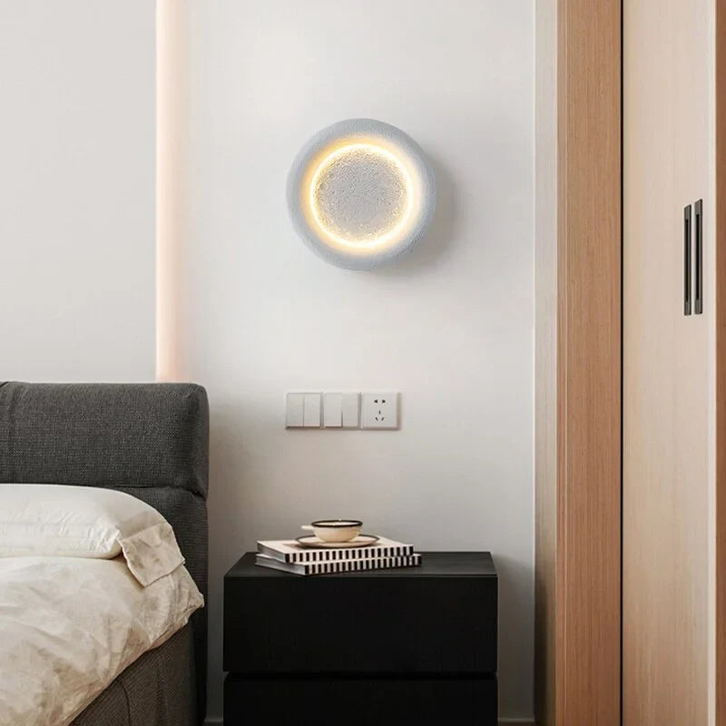 Full Moon Wall Lamp 28cm | Minimalist Round Led Disc Light Soft Glow Bedroom Hallway & Living Room Casalolalights