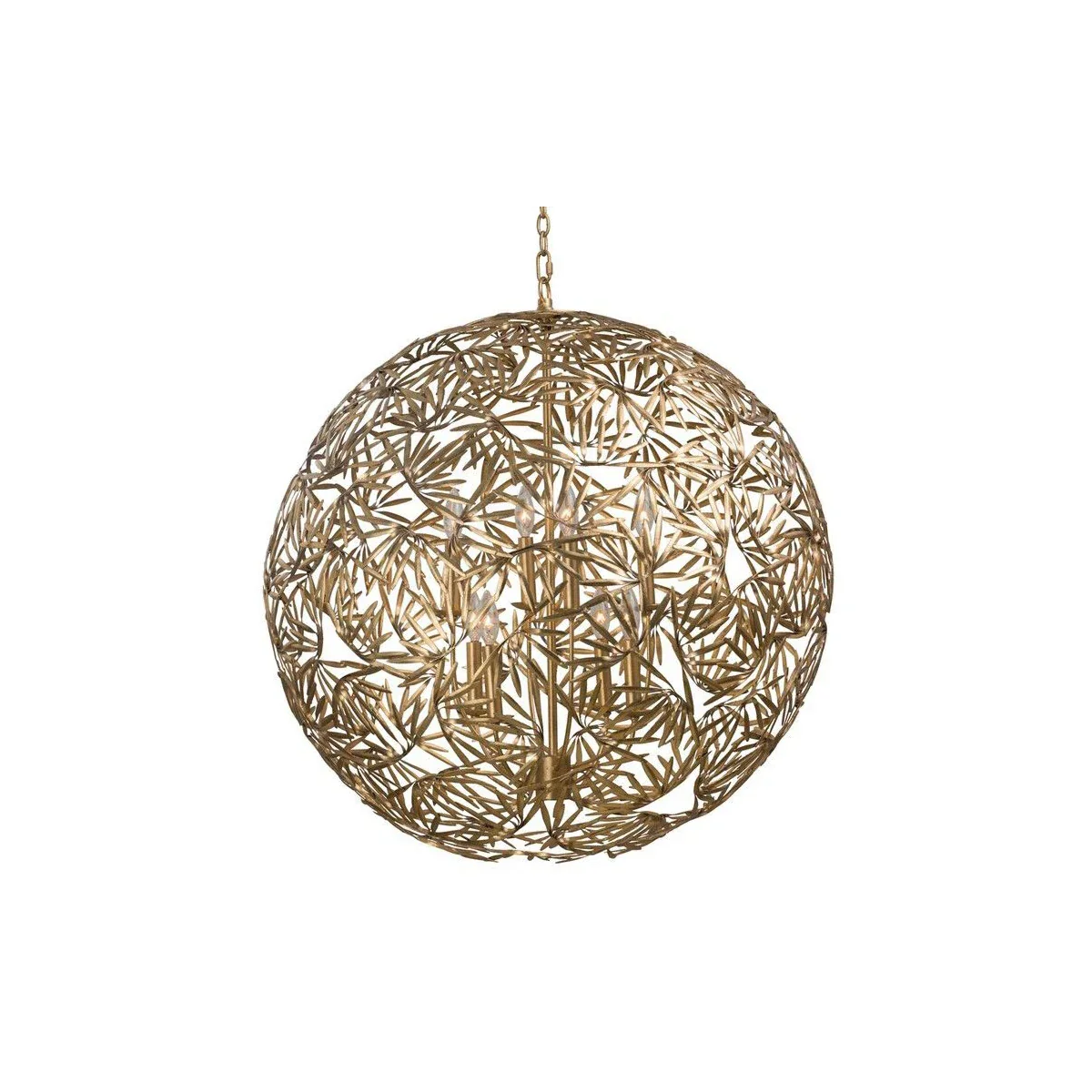 Jardin Gold Sculptural Globe Pendant Light | Artisan Sphere Fixture for Dining & Foyer Installations