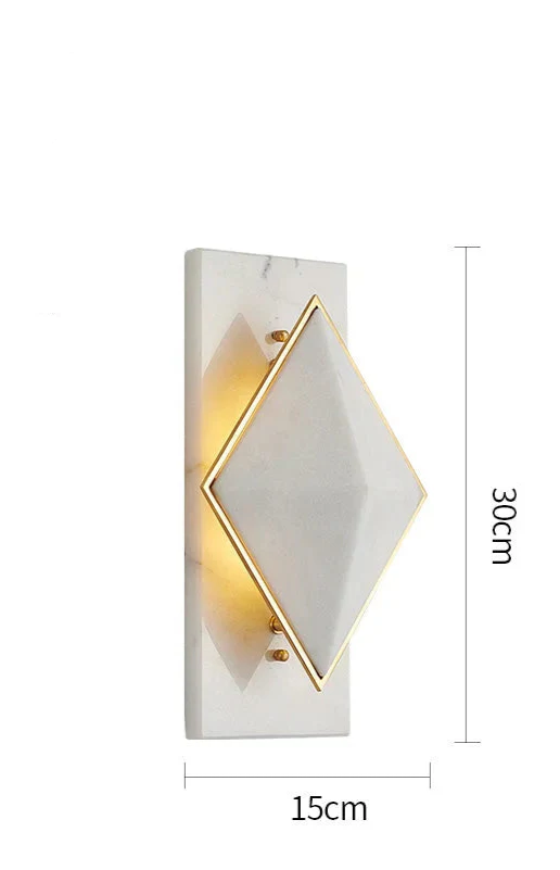 Alabaster veining on a geometric sconce