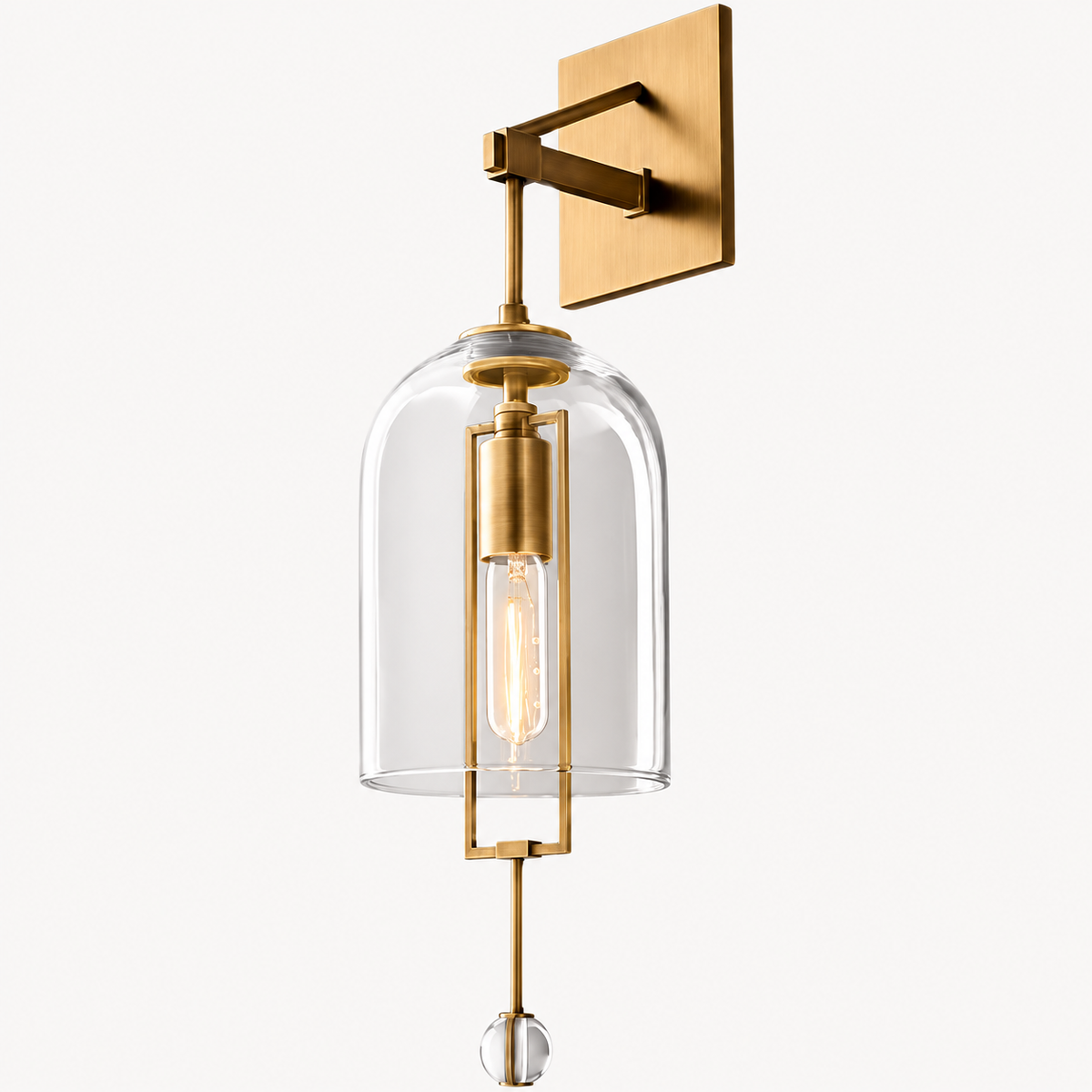 Hand-blown Glass Bell Wall Sconce Black or Bronze | Tall Hallway Pair Doorway Light E12/e14 59cm Casalola Lights Luxury