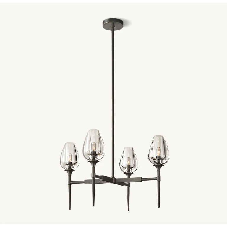 Modern Copper Chandelier with Clear Glass Shades – 3 Sizes Available Casalolalights Luxury Lamps for Interior Designers