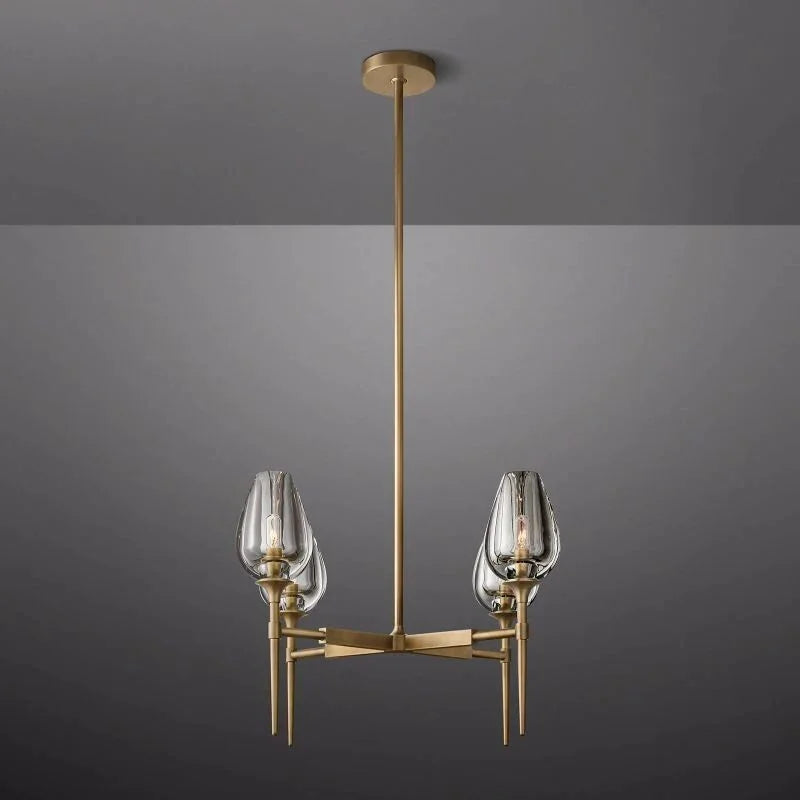Modern Copper Chandelier with Clear Glass Shades – 3 Sizes Available Casalolalights Luxury Lamps for Interior Designers