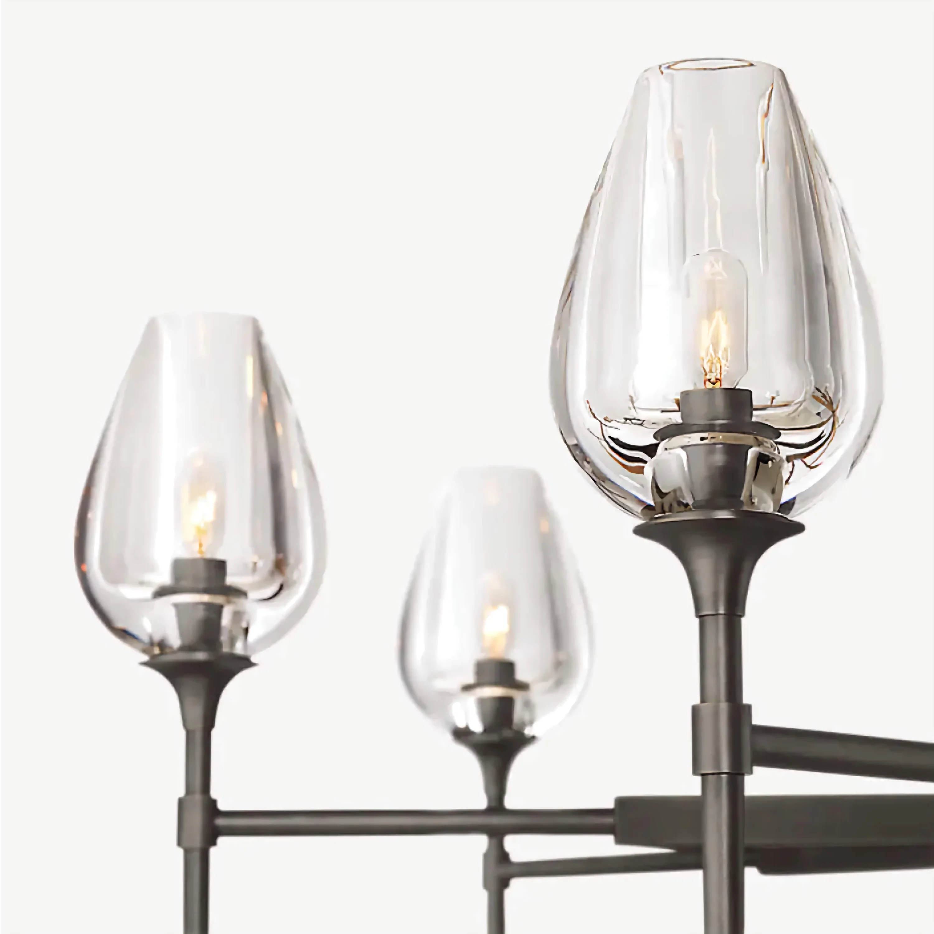 Modern Copper Chandelier with Clear Glass Shades – 3 Sizes Available Casalolalights Luxury Lamps for Interior Designers