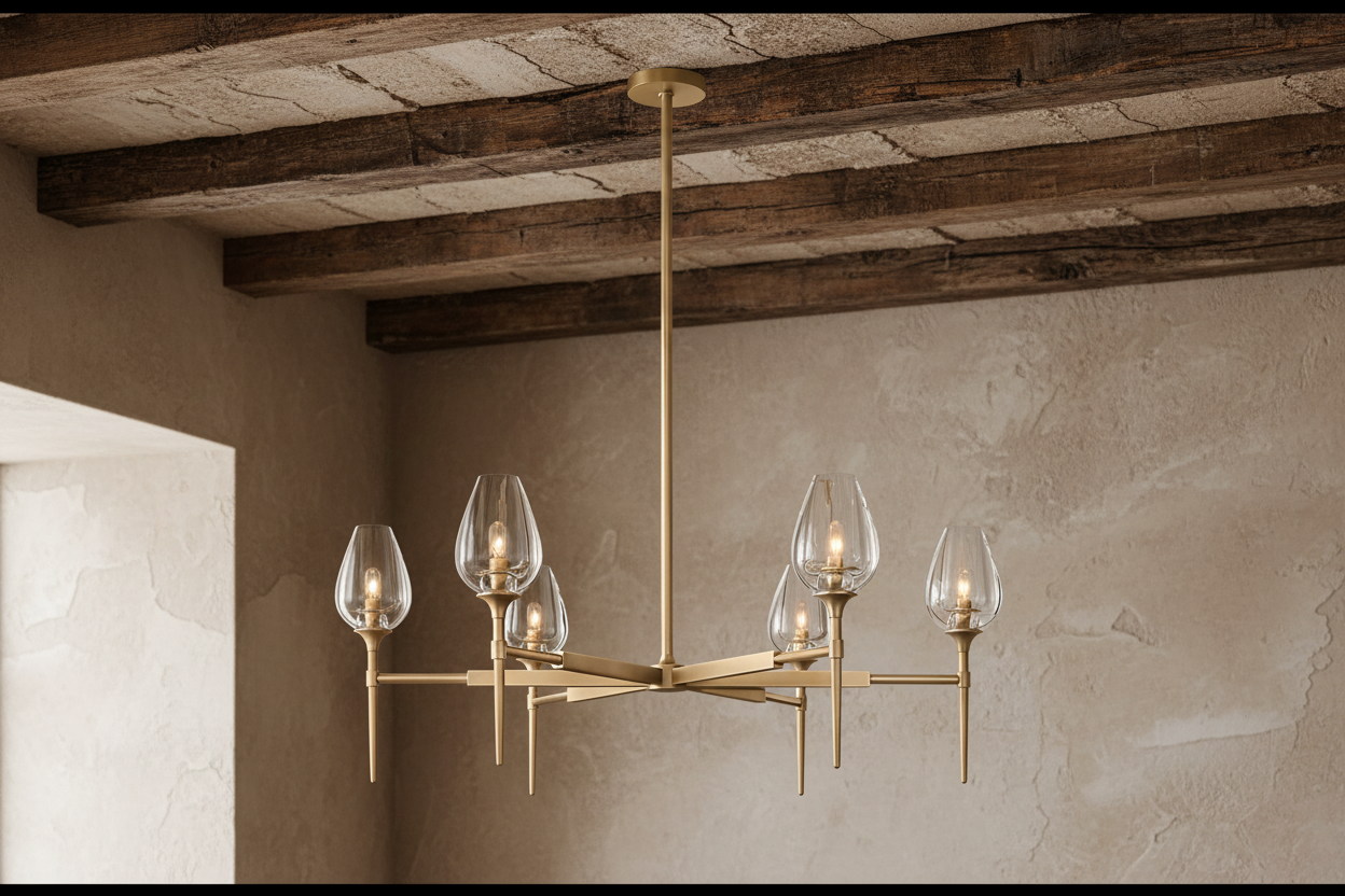 Modern Copper Chandelier with Clear Glass Shades – 3 Sizes Available Casalolalights Luxury Lamps for Interior Designers
