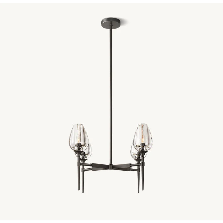 Modern Copper Chandelier with Clear Glass Shades – 3 Sizes Available Casalolalights Luxury Lamps for Interior Designers