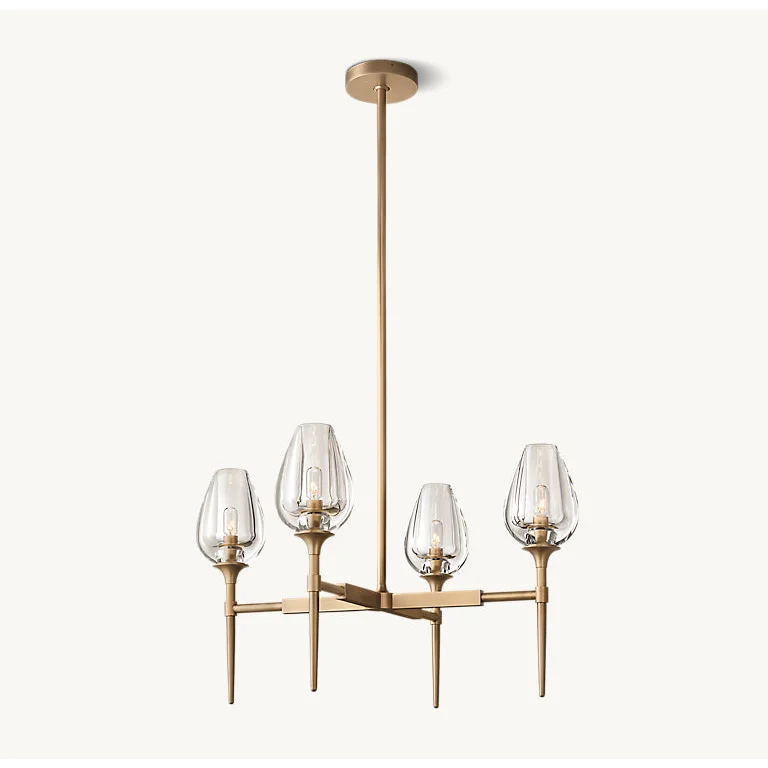 Modern Copper Chandelier with Clear Glass Shades – 3 Sizes Available Casalolalights Luxury Lamps for Interior Designers