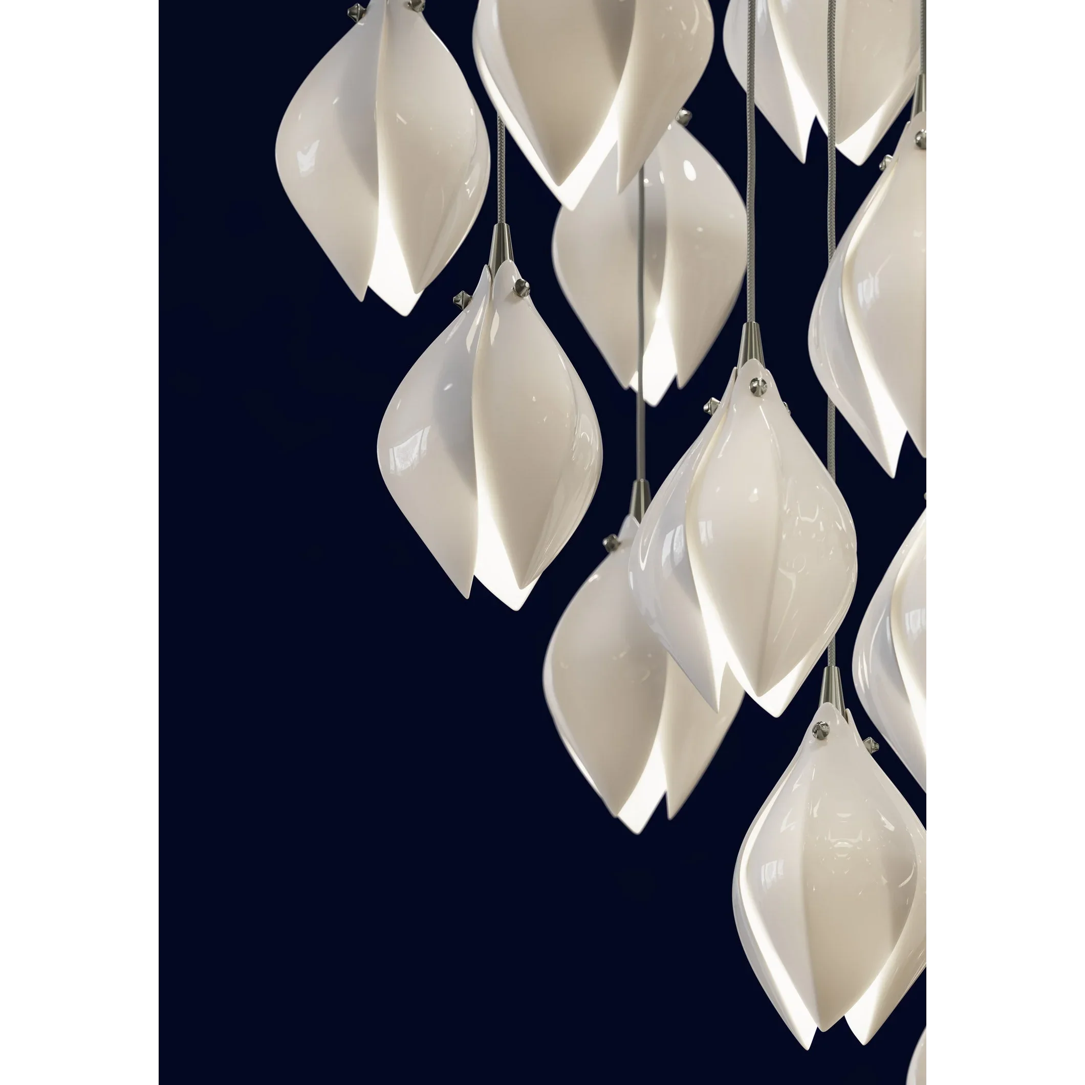 Glass Flower Pendant Light | Gold Cluster Chandelier 1-18 Lights Living Room Dining Stairwell & Bar Casalolalights