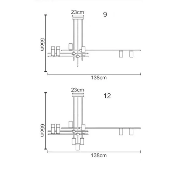 Modern Led Track Lighting Chandelier | Geometric Light for Living Room | Casalola