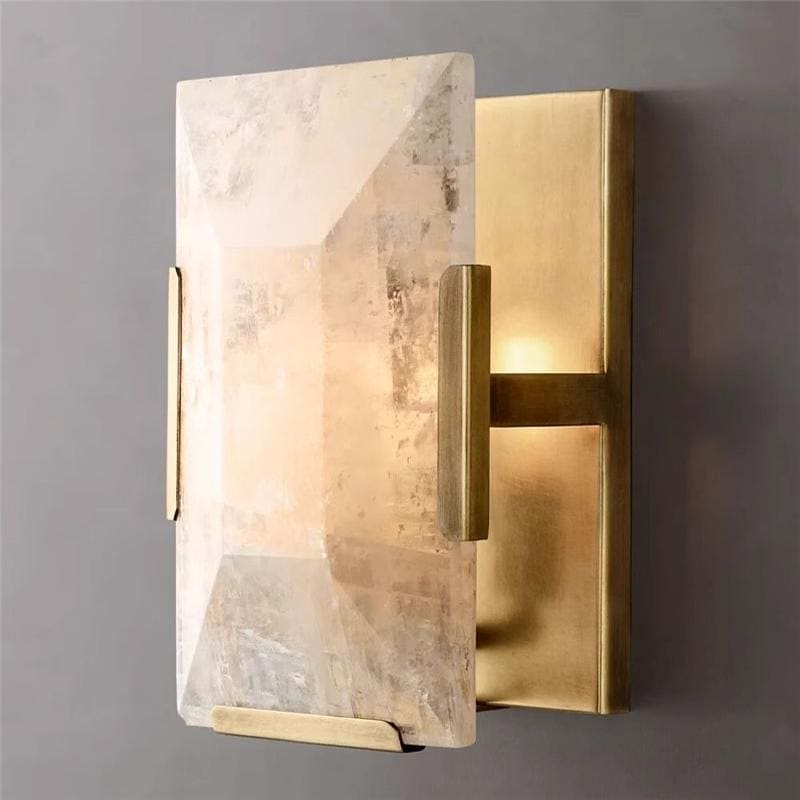 Decorative Wall Sconces - Calcite Lamps for Living Room - Gold Finish