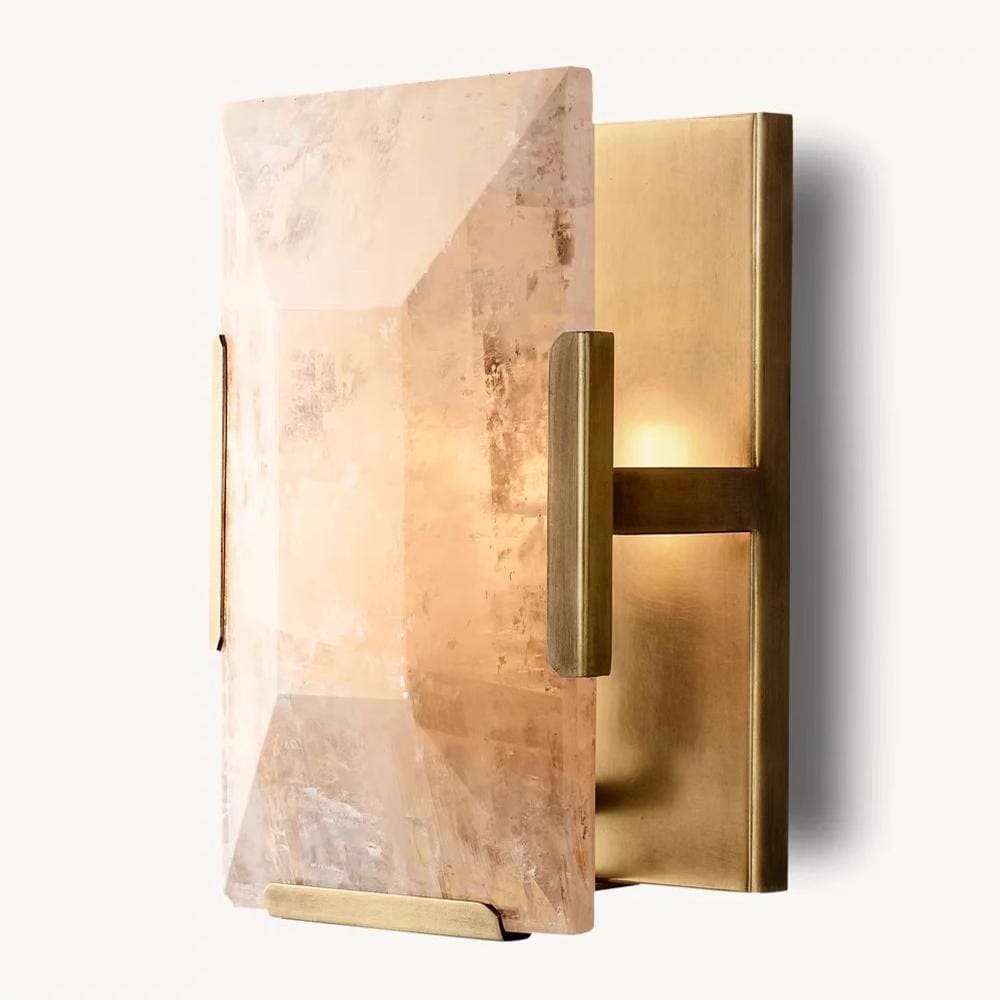 Decorative Wall Sconces - Calcite Lamps for Living Room - Gold Finish