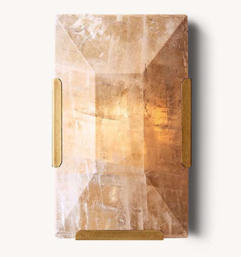 Decorative Wall Sconces - Calcite Lamps for Living Room - Gold Finish
