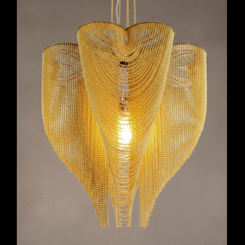 Luxury Beads Clover Mesh Pendant Light | Modern Statement Ceiling Lamp for Living Room & Dining Casalolalights Luxury